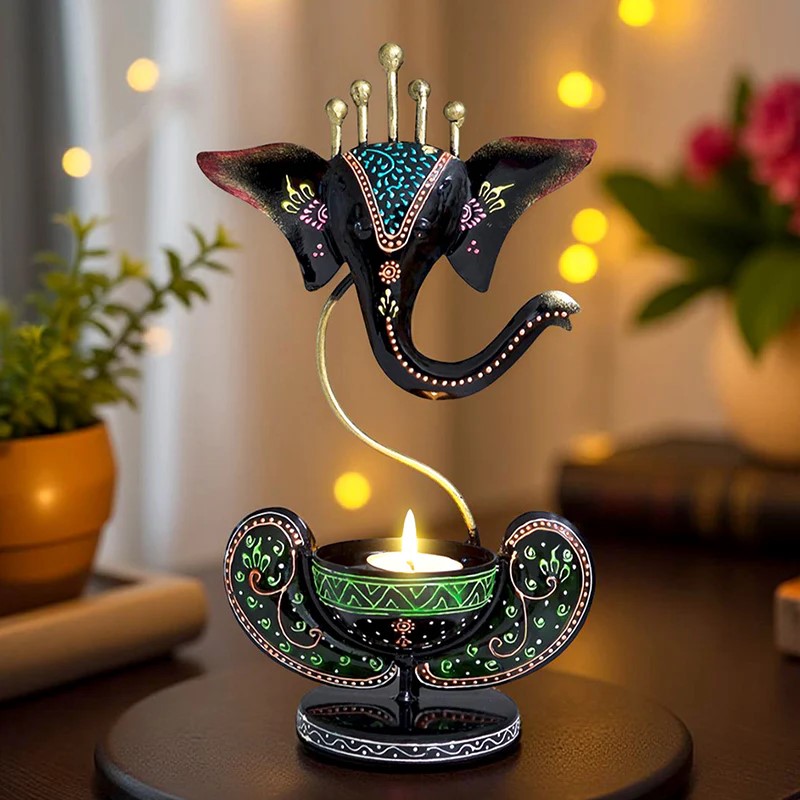 Ganesha tealight candle holder